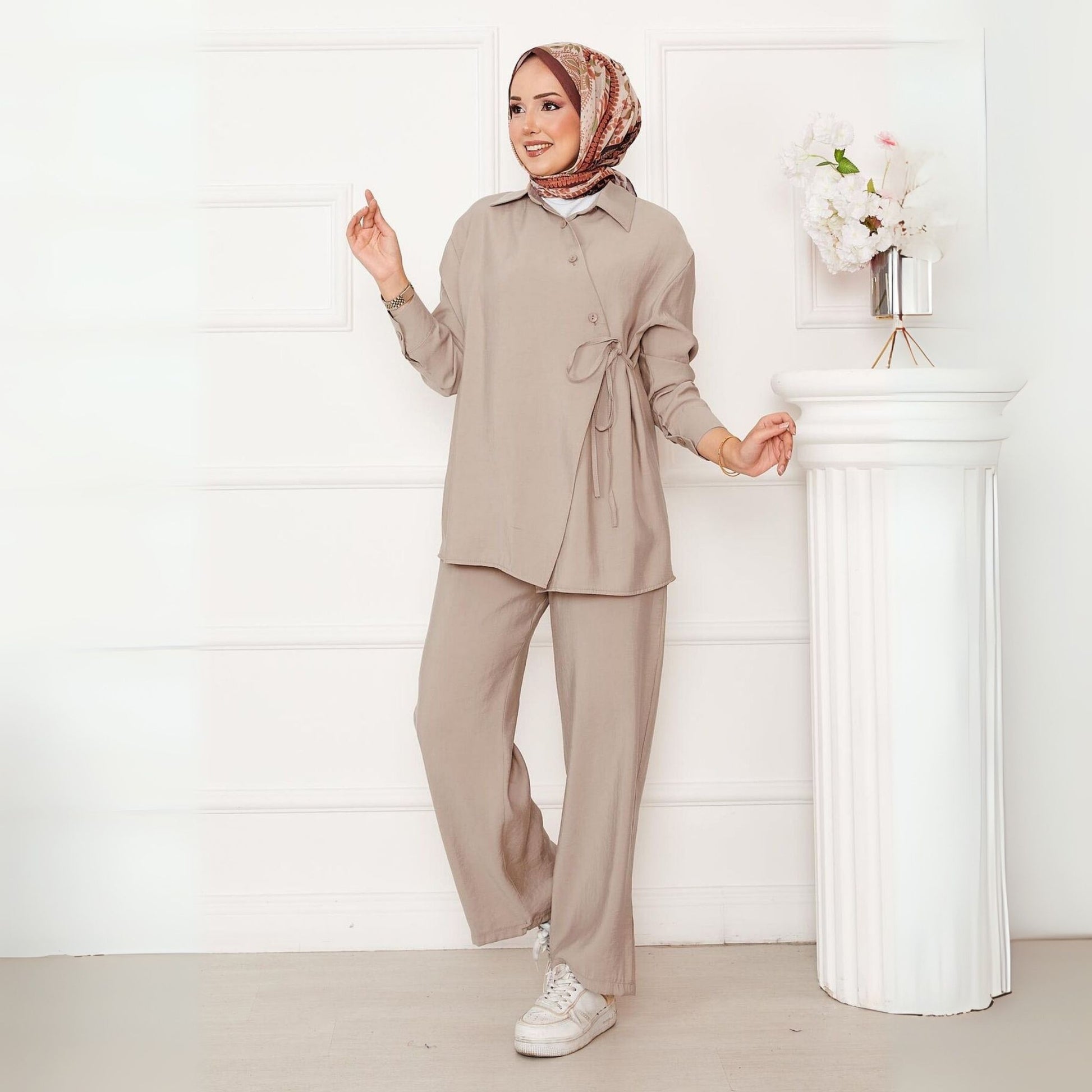 Lifestyle beige co-ord set – tuniek & broek – Rituwell
