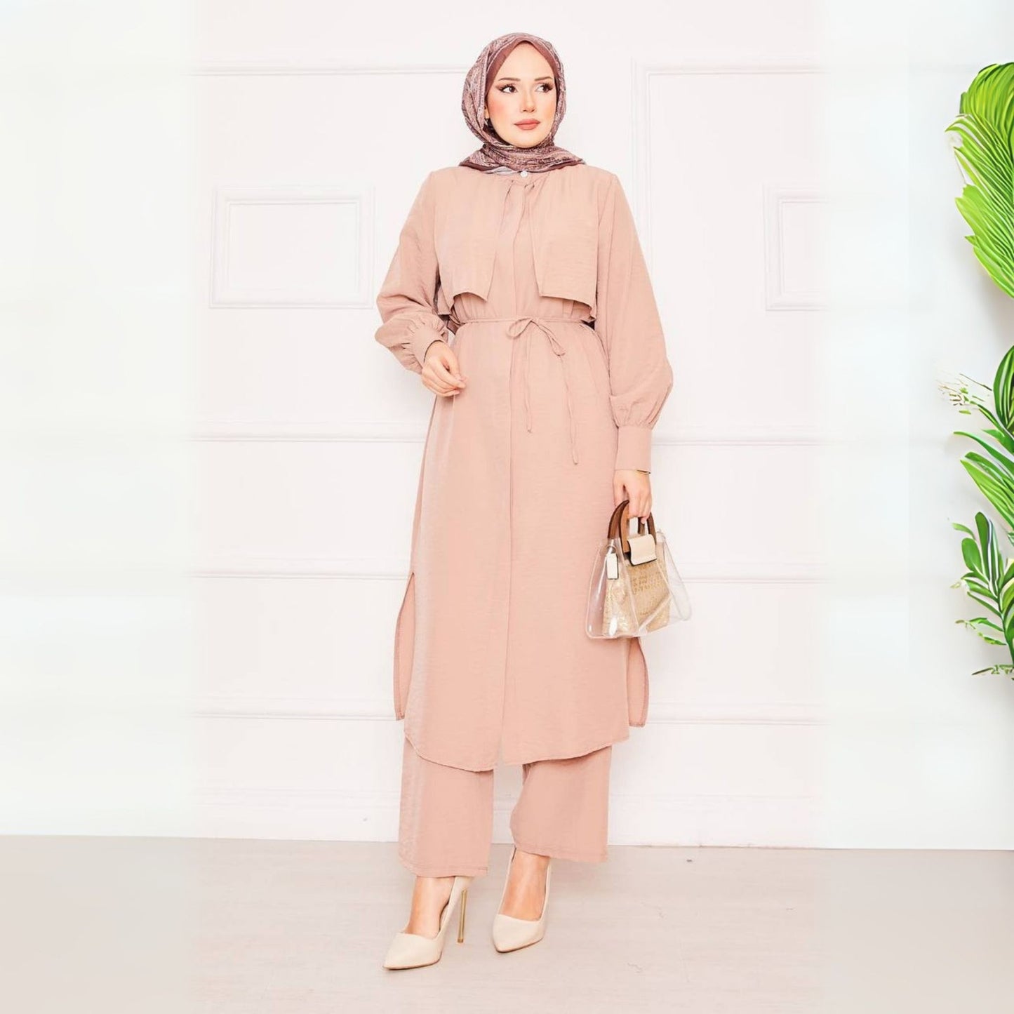 Nude Lichtroze Co-ord Set Dames – Modest & Comfortabel | Rituwell