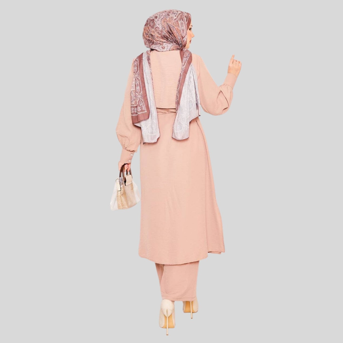 Nude Lichtroze Co-ord Set Dames – Modest & Comfortabel | Rituwell