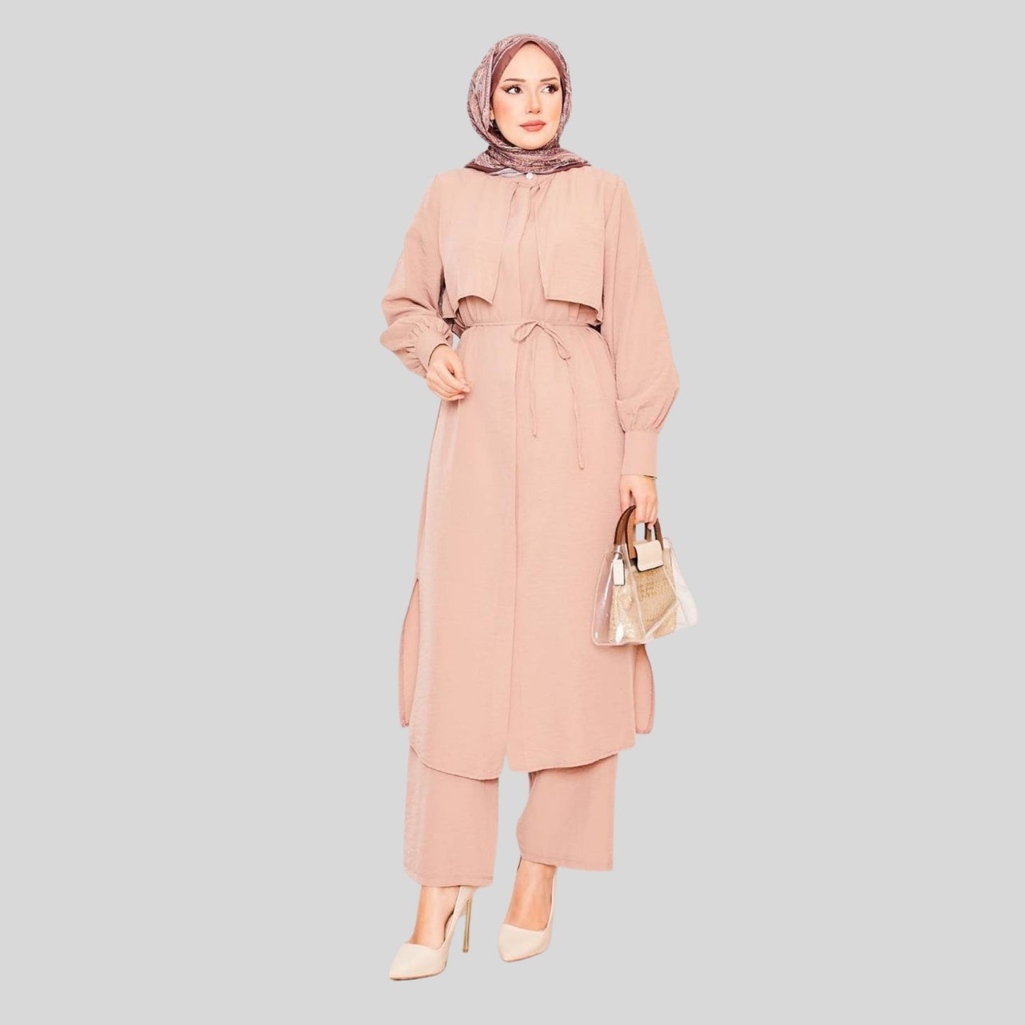 Nude Lichtroze Co-ord Set Dames – Modest & Comfortabel | Rituwell